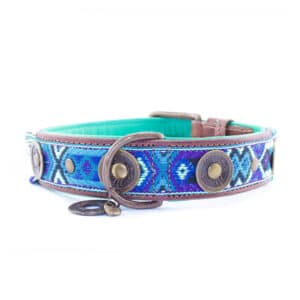 Hippe hondenhalsband blauw boho juan 2,5 cm