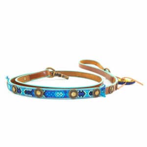 Leren hondenriem Boho Juan in Ibiza stijl