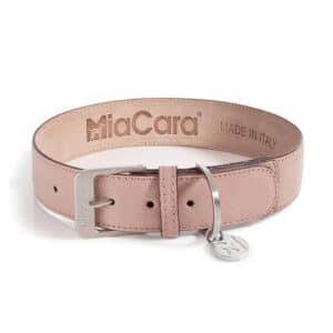 Leren Hondenhalsband Torino Poederroze Miacara