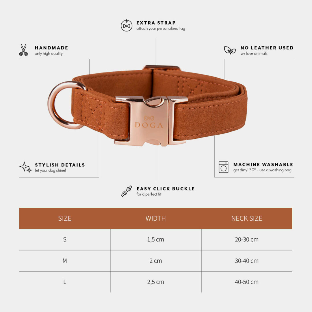 halsband hond cognac