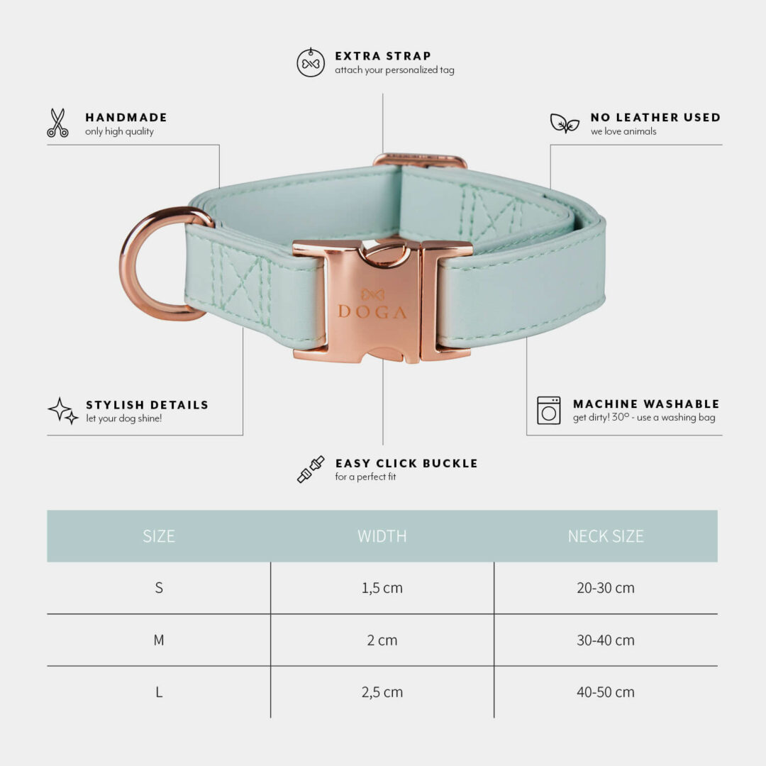 halsband hond mintgroen
