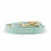 luxe Leren hondenriem Peppermint met goud