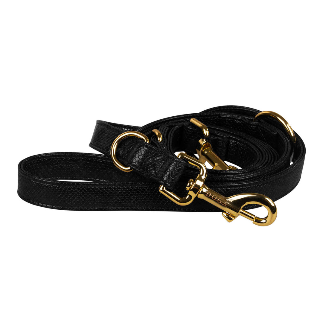 Puppy riem Royal black slangenprint