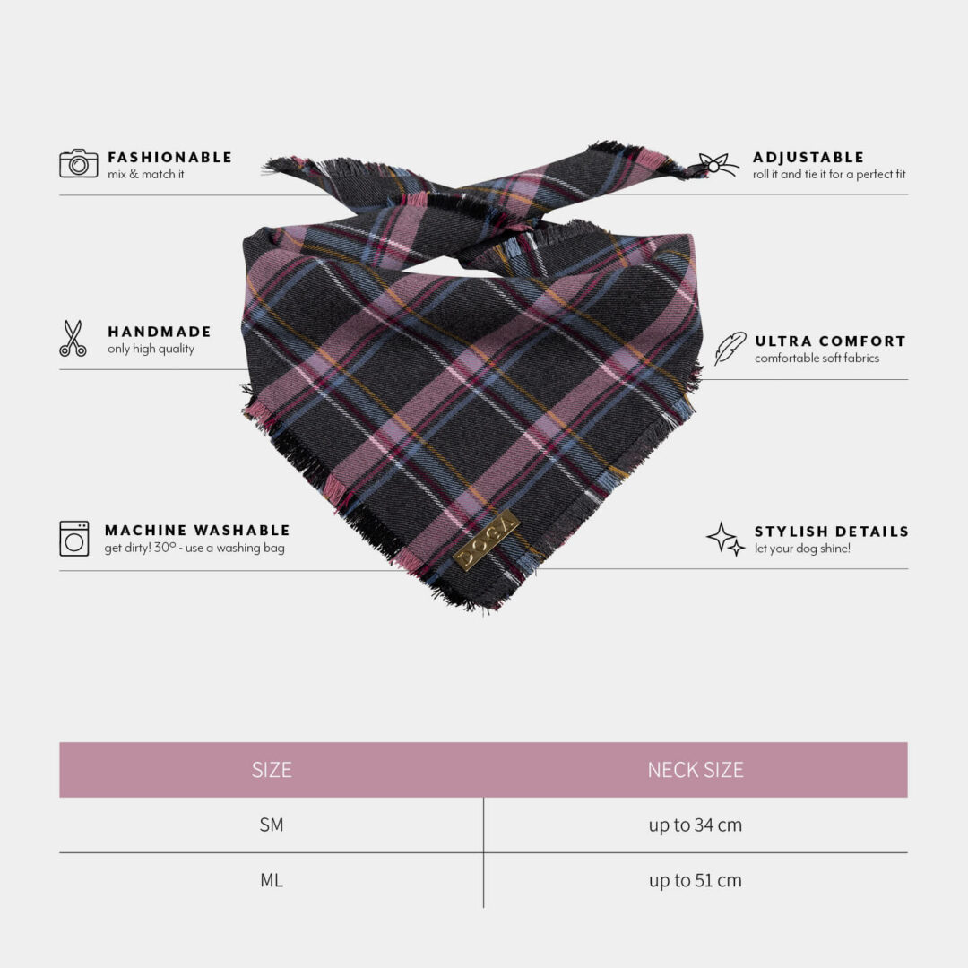 tartan bandana hond met goud