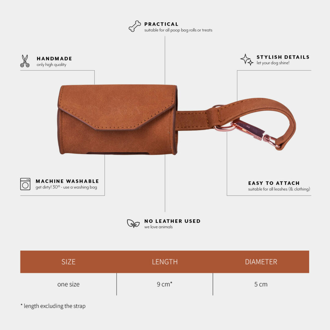 Poopy bag dispencer cognac