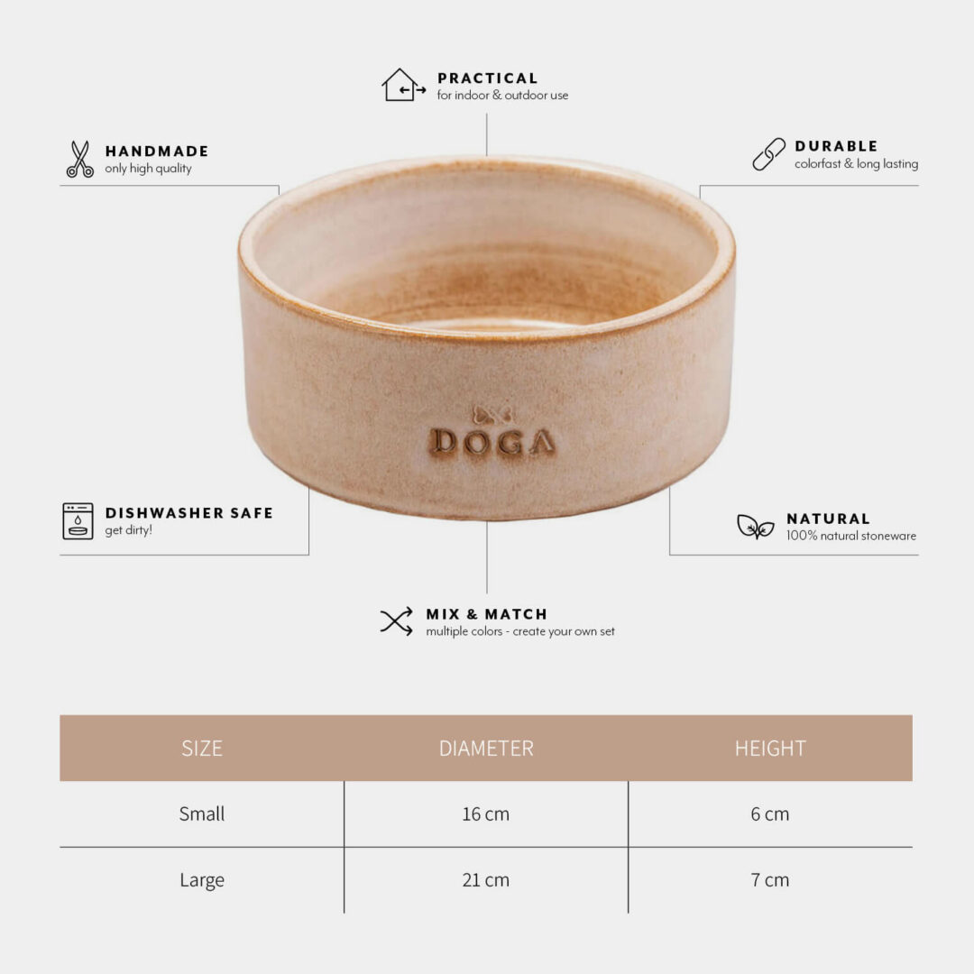 Voerbak hond beige