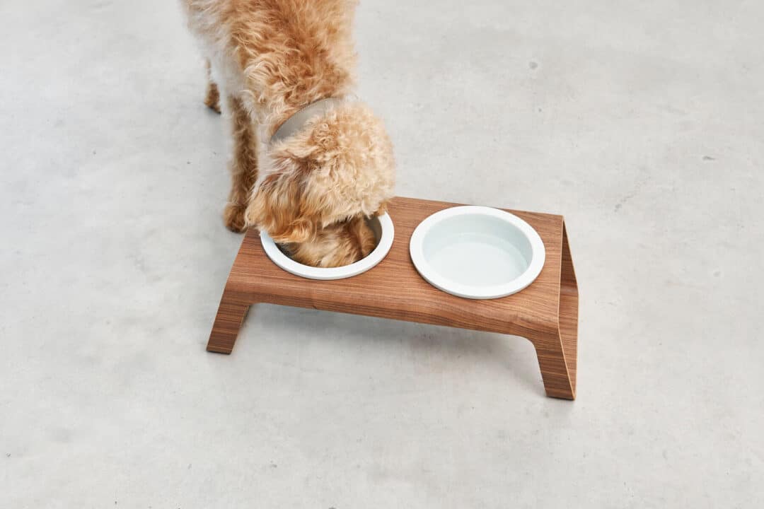 Hondenvoerbak Desco Walnut hout